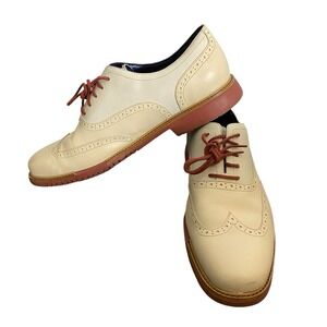 Cole Haan Great Jones Wingtip Oxford Ivory Red Leather Men's Size‎ 12m